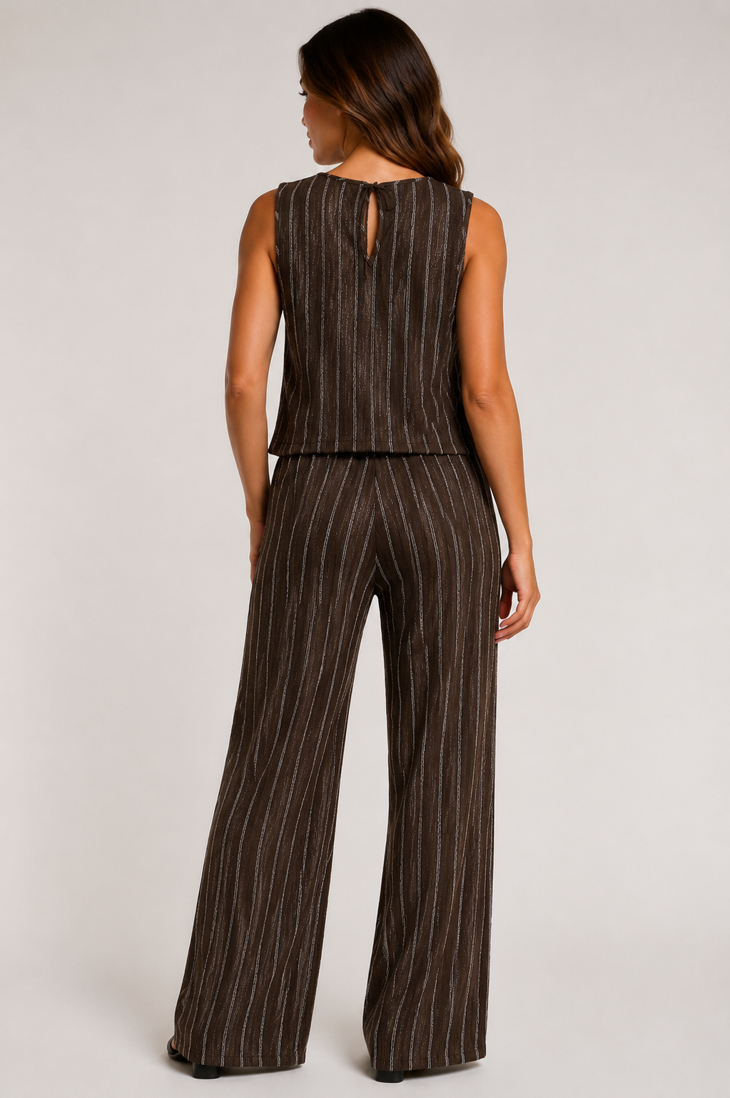 Women's Striped Camisole & Wide Leg Trouser Co-Ord Set
