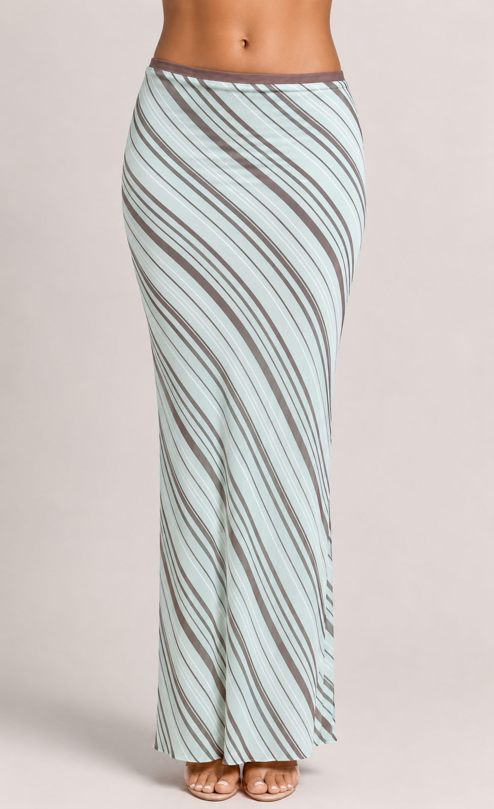 Women's Striped Mesh Fishtail Skirt Bodycon Holiday Maxi Skirt for Casual & Vacation Wear