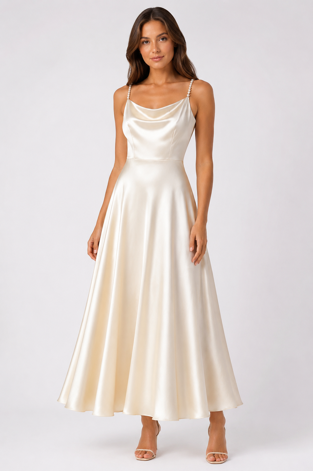 Women's Satin Slip Maxi Dress Elegant Sleeveless Party, Bridesmaid & Wedding Guest Dress