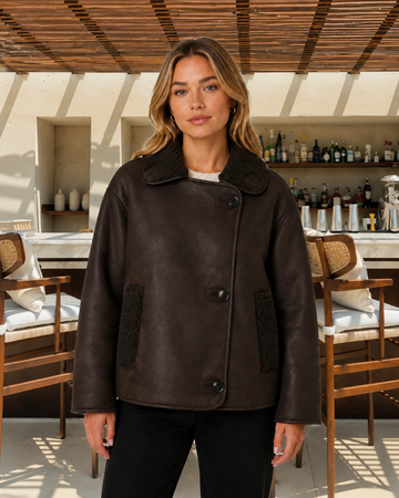 Women's Fur Integrated Lapel Double-Sided Jacket