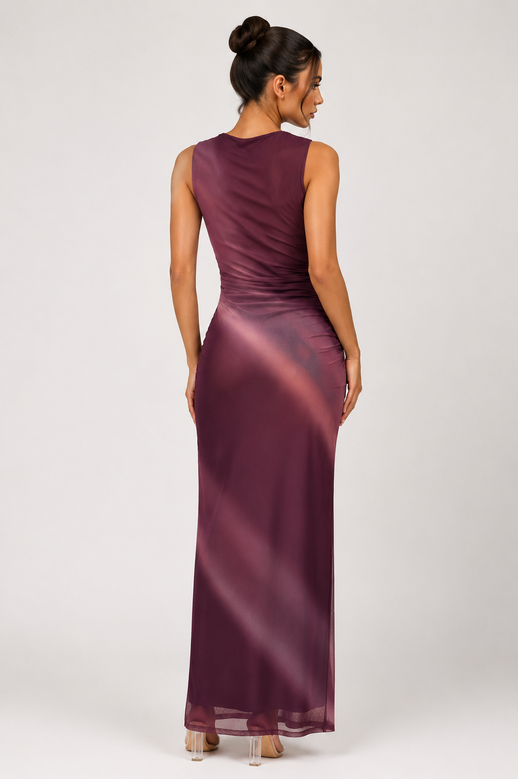 Women's Tie-Dye Pleated Sleeveless Maxi Dress  Elegant Summer Wedding Guest Dress