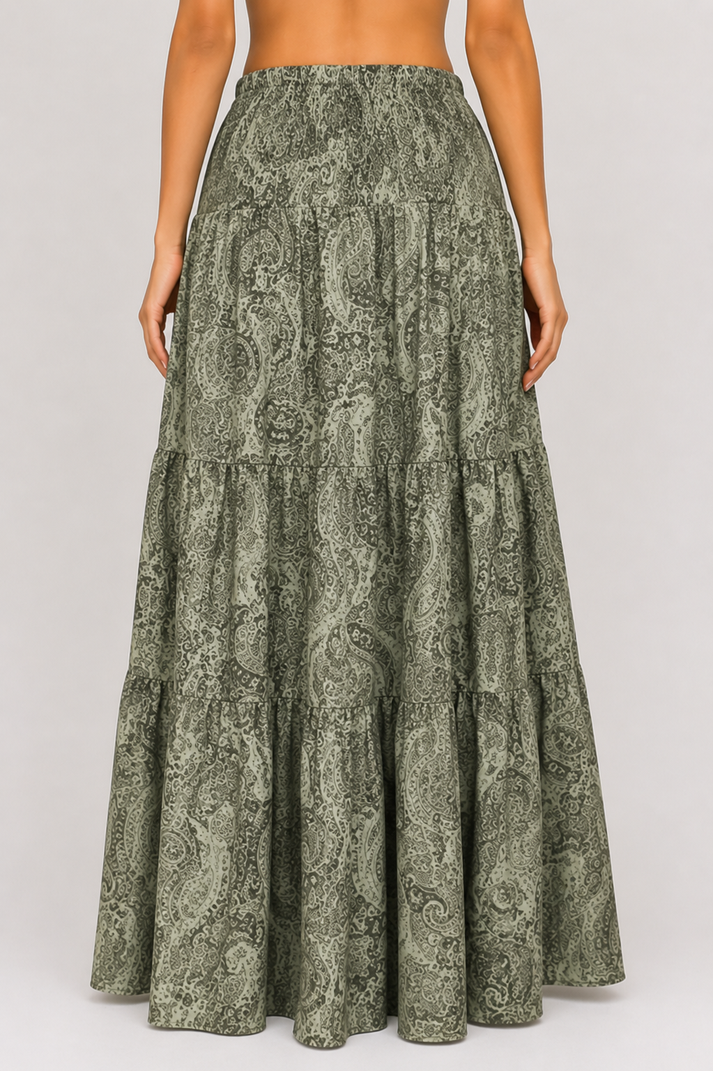 Women's Bohemian Print Maxi Skirt High Waist Flowing A-Line Holiday Beach Long Skirt
