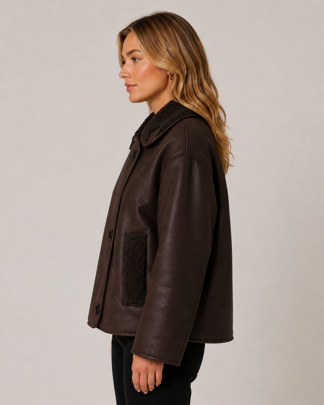 Women's Fur Integrated Lapel Double-Sided Jacket