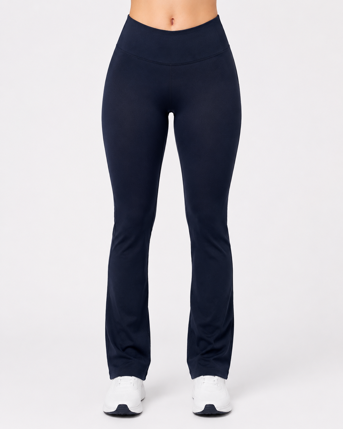 Women's Seamless Cross Waist Flared Yoga Pants – High Waist Ribbed Bootcut Fitness Leggings with Quick-Dry Stretch Fabric