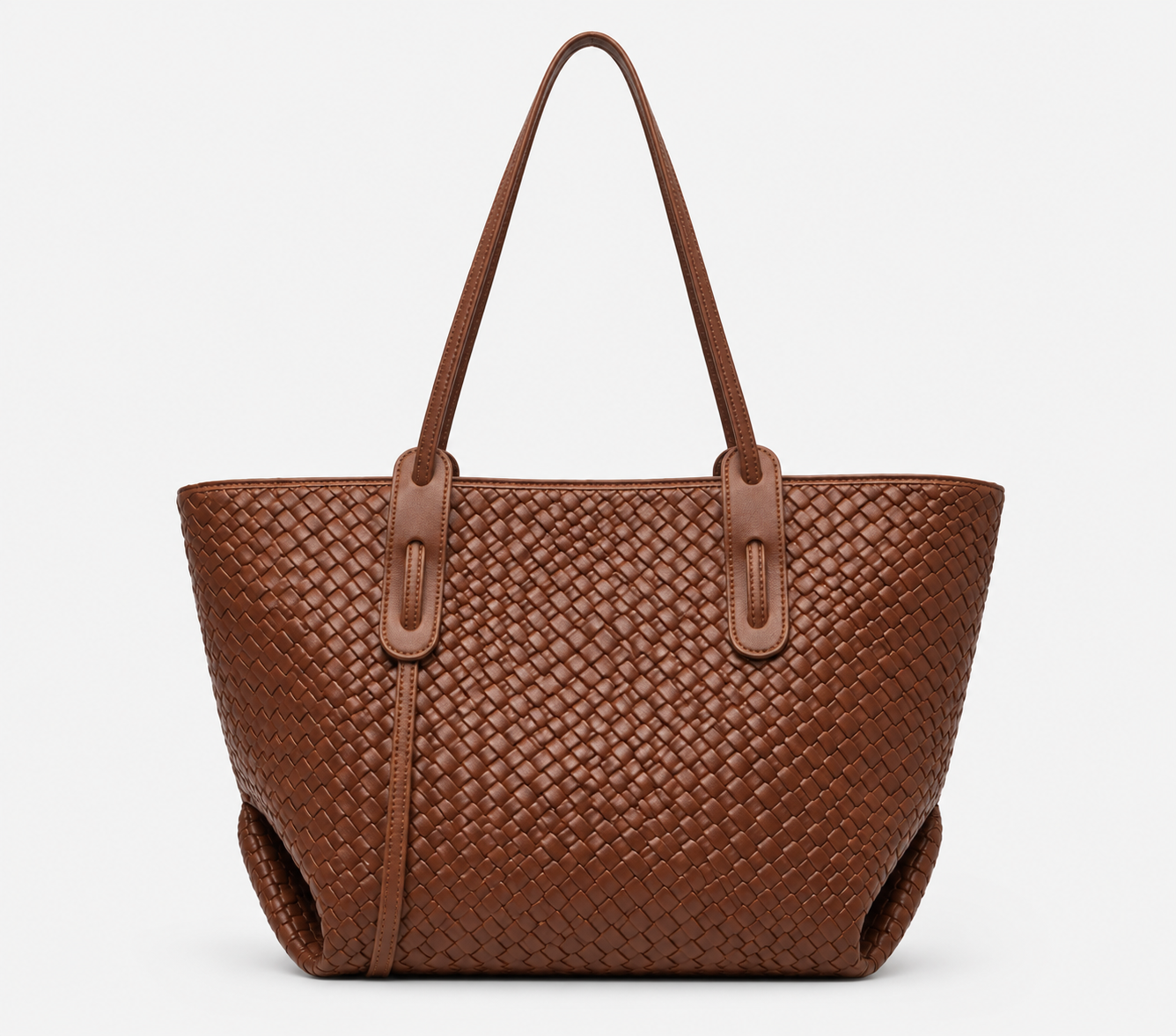 Women's Woven Pattern PU Leather Shoulder Bag Minimalist Large Capacity Everyday Handbag