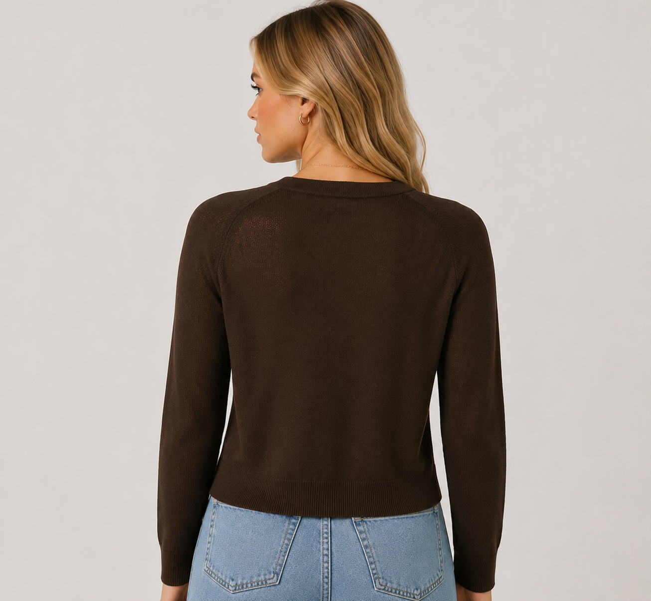 Women's Lightweight Sheer Knit Cardigan  Elegant Long Sleeve Button Front Winter Cover Up