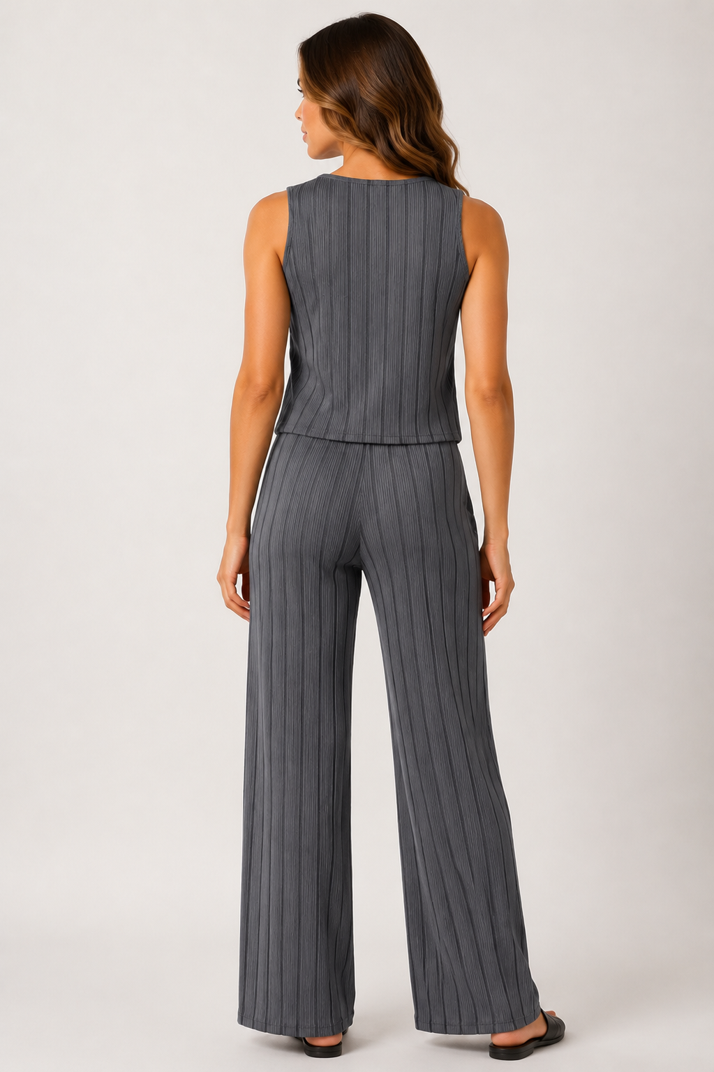 Women's Striped Camisole & Wide Leg Trouser Co-Ord Set