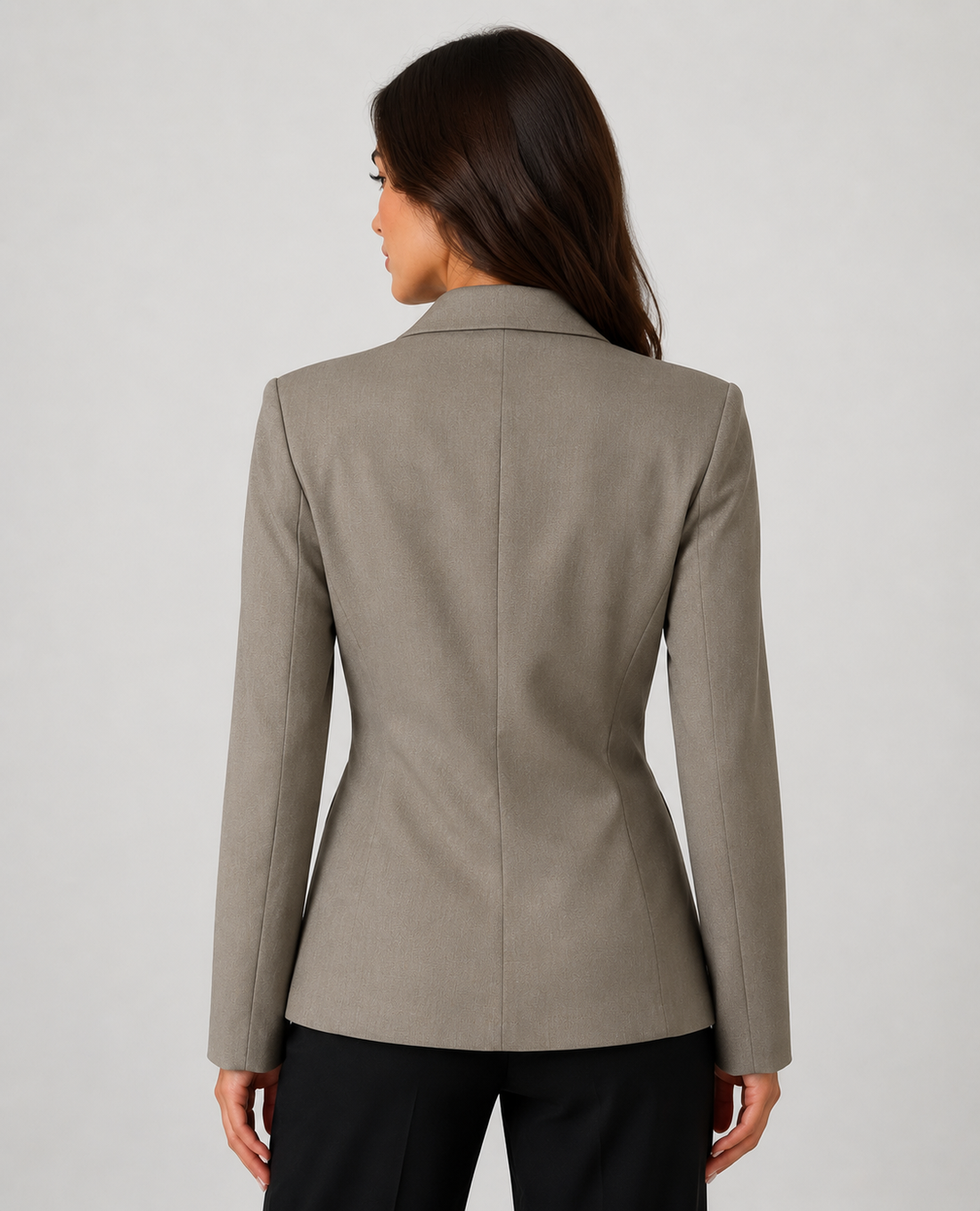 Women's Tailored Waist Blazer Elegant Office Business Casual Linen Blend Jacket