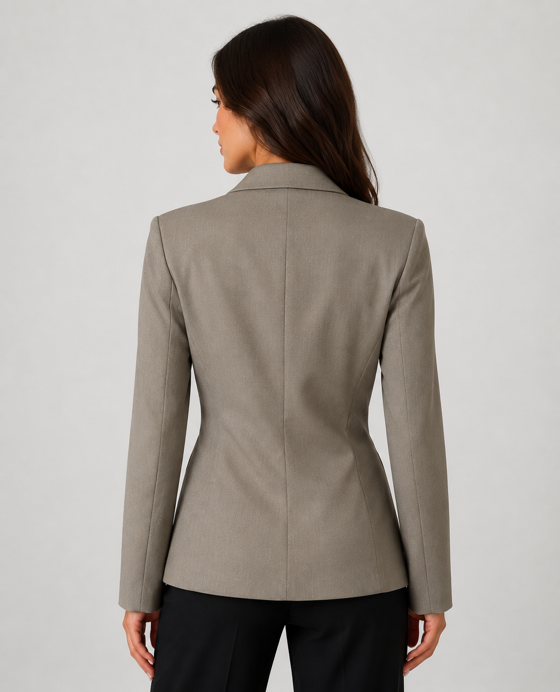 Women's Tailored Waist Blazer Elegant Office Business Casual Linen Blend Jacket