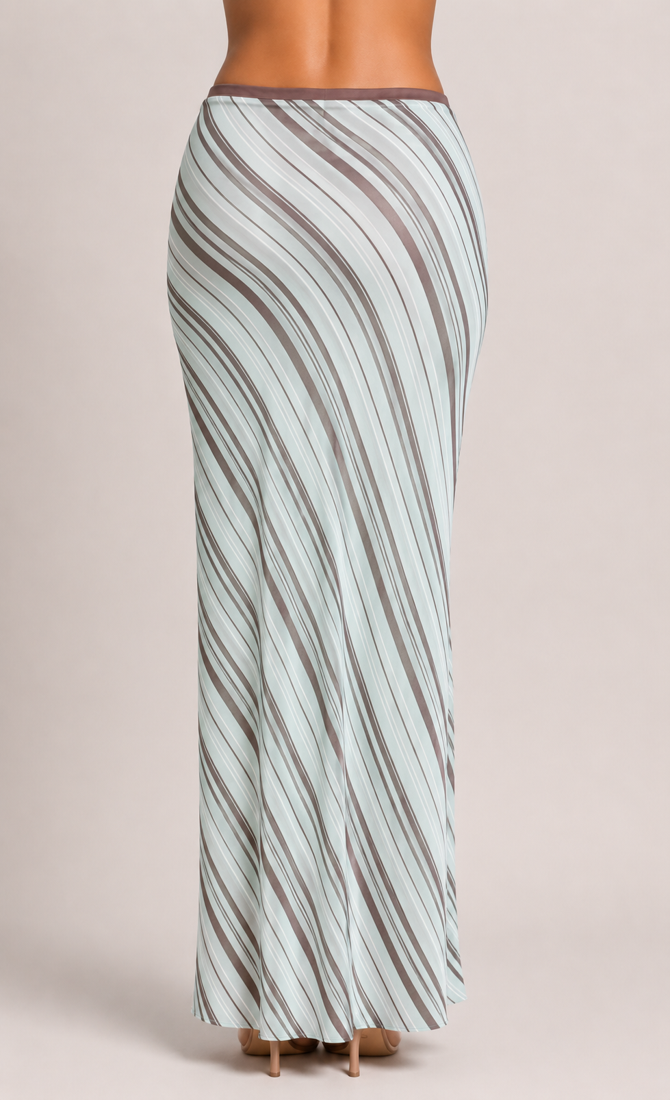 Women's Striped Mesh Fishtail Skirt Bodycon Holiday Maxi Skirt for Casual & Vacation Wear