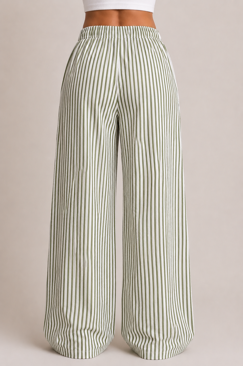 Women's Striped Wide Leg Trousers High Waist Casual Loose Fit Streetwear Pants