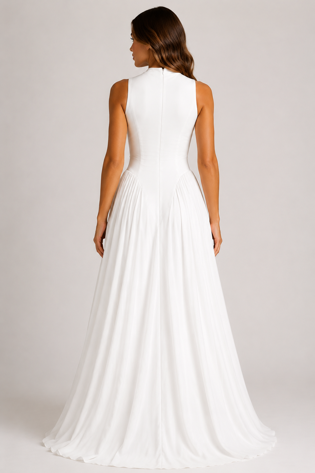 Women's Elegant Sleeveless Ruched Dress Round Neck Slim Fit Party & Occasion Dress