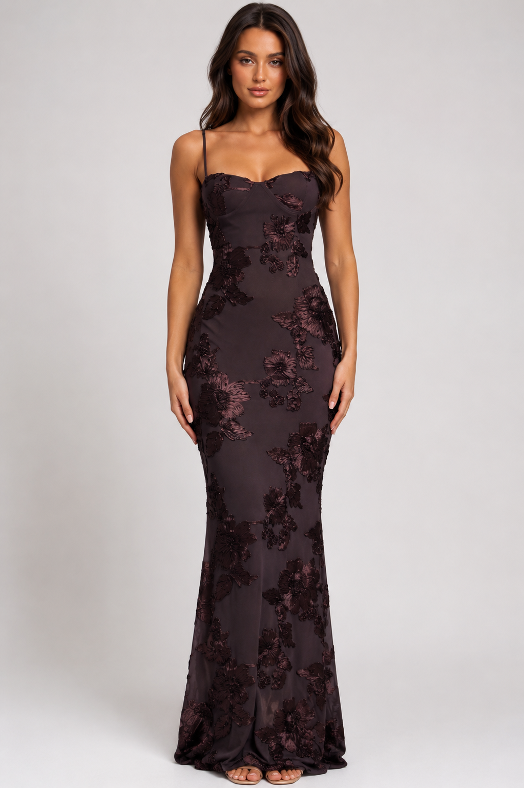 Women's Elegant Spaghetti Strap Maxi Dress Backless Fitted Wedding Guest, Prom & Evening Party Dress