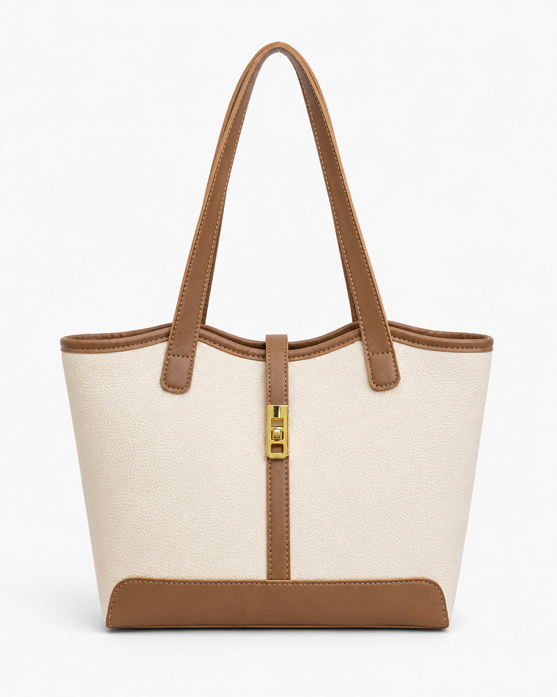 Women's Large Capacity Block Tote Bag Casual Zip-Top Shoulder Handbag for Work, Travel & Everyday Use