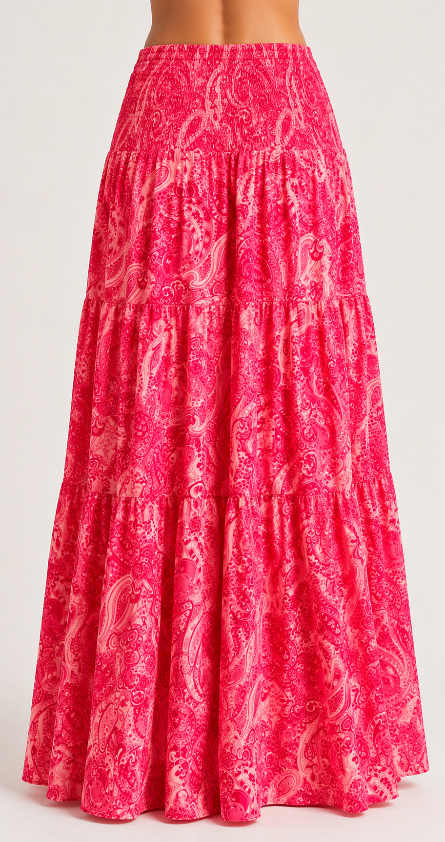 Women's Bohemian Print Maxi Skirt High Waist Flowing A-Line Holiday Beach Long Skirt