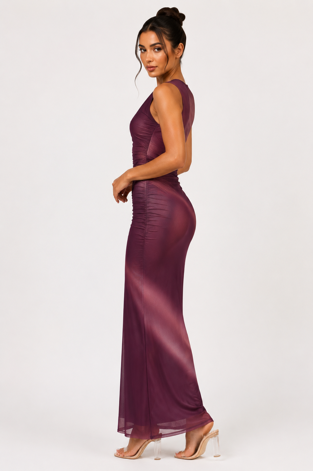 Women's Tie-Dye Pleated Sleeveless Maxi Dress  Elegant Summer Wedding Guest Dress