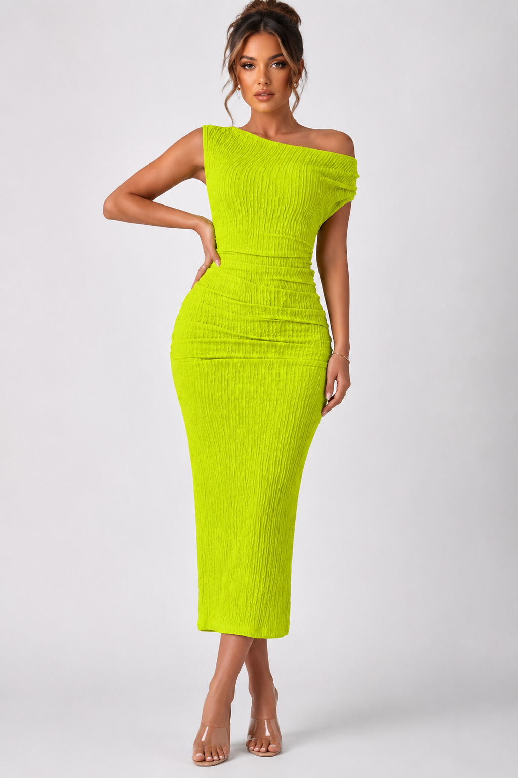 Women's Elegant One Shoulder Ruffle Maxi Dress Sleeveless Flowing Evening, Wedding Guest & Holiday Dress