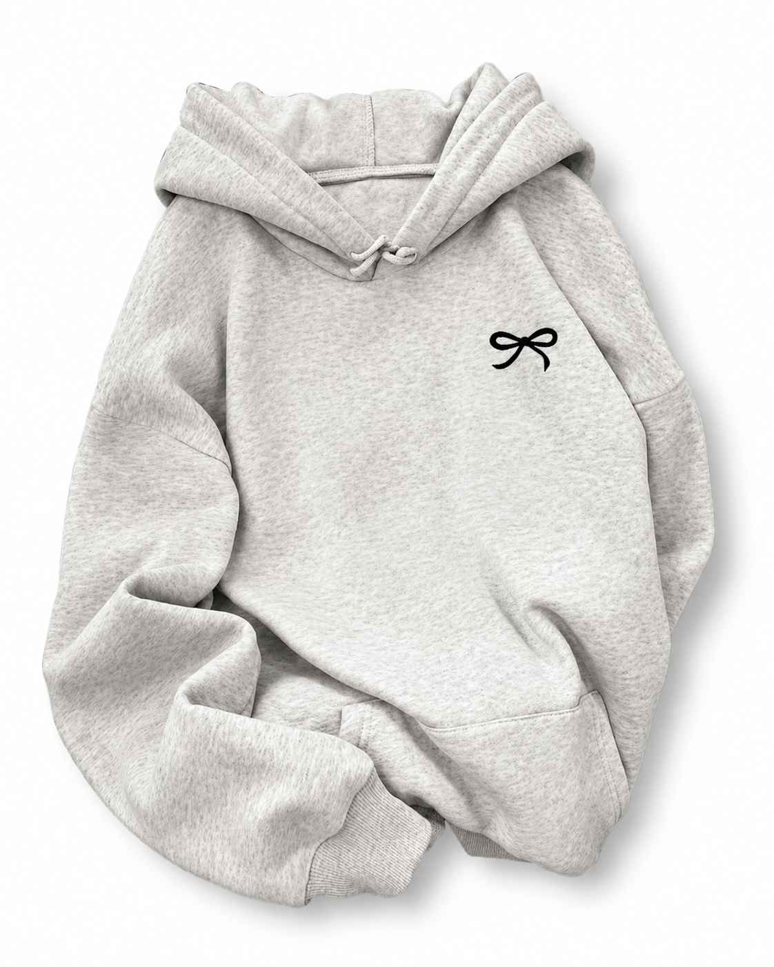 Women’s Burgundy Pullover Hoodie With Bow Graphic And Kangaroo Pocket Everyday & Travel