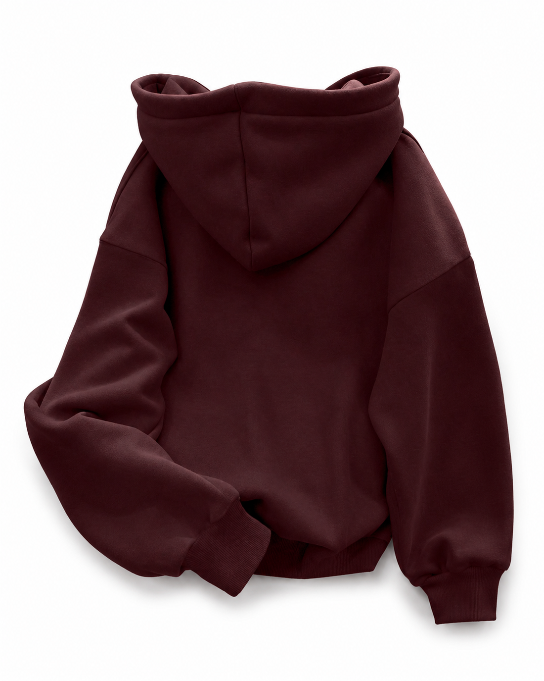 Women’s Burgundy Pullover Hoodie With Bow Graphic And Kangaroo Pocket Everyday & Travel