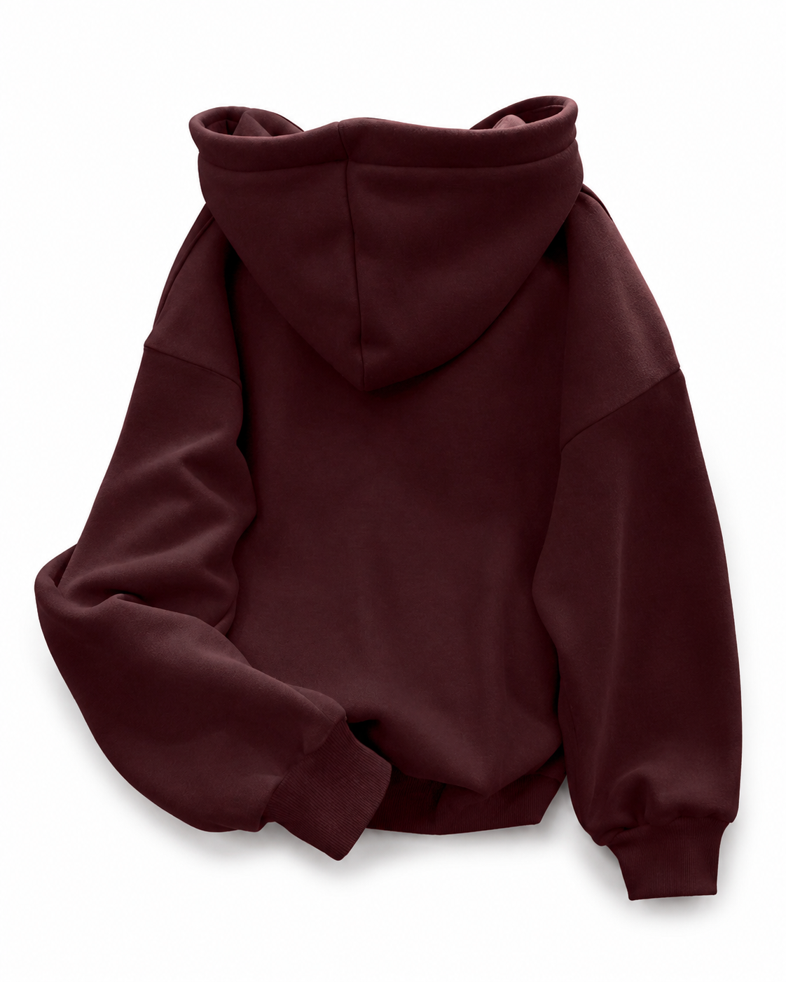 Women’s Burgundy Pullover Hoodie With Bow Graphic And Kangaroo Pocket Everyday & Travel