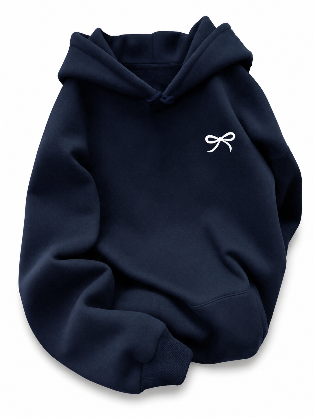 Women’s Burgundy Pullover Hoodie With Bow Graphic And Kangaroo Pocket Everyday & Travel