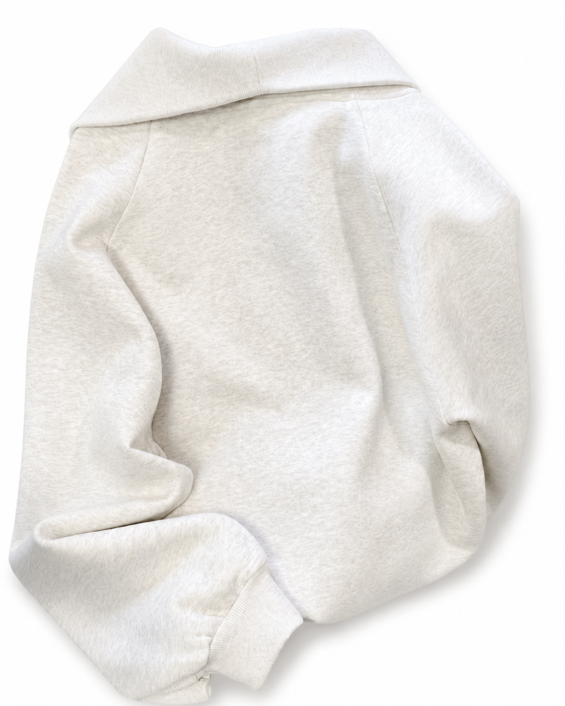 Women’s Cream White Quarter Zip High Collar Oversized Sweatshirt Everyday Travel