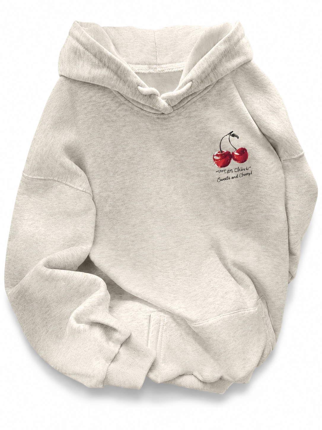 Red White Women’s Cherry Graphic Oversized Hoodie For Travelling Everyday Outings