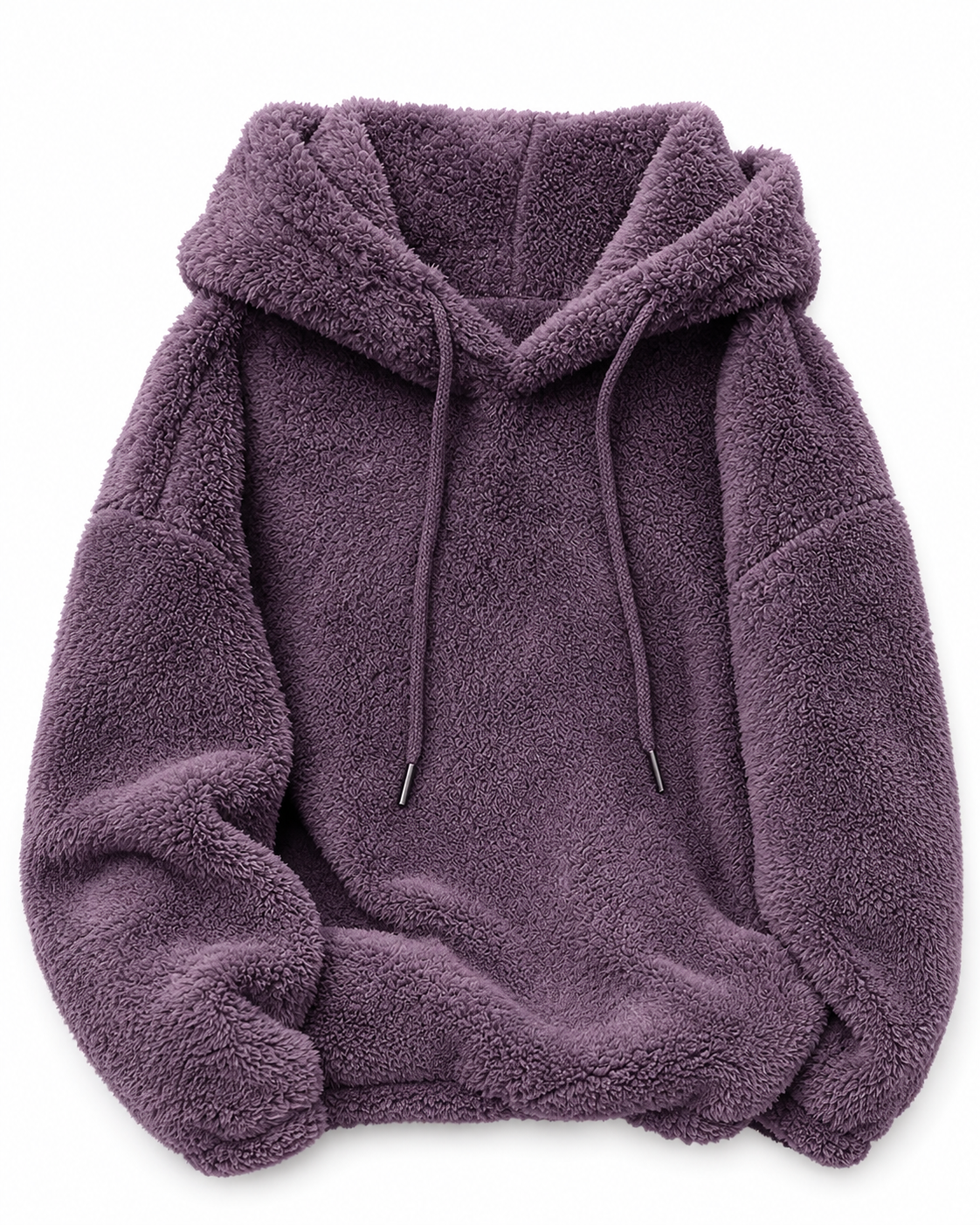 Women’s Warm Multi Color Sherpa Drop shoulder Fleece Color Block Hoodie For Winters Casual Relaxed Fit