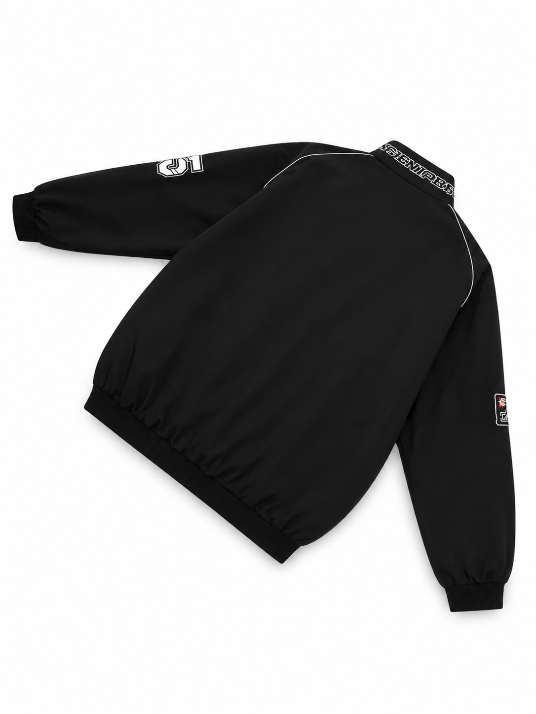Men's Brown Streetwear  Racing Style Bomber Jacket With Graphic Patches And Zip Front