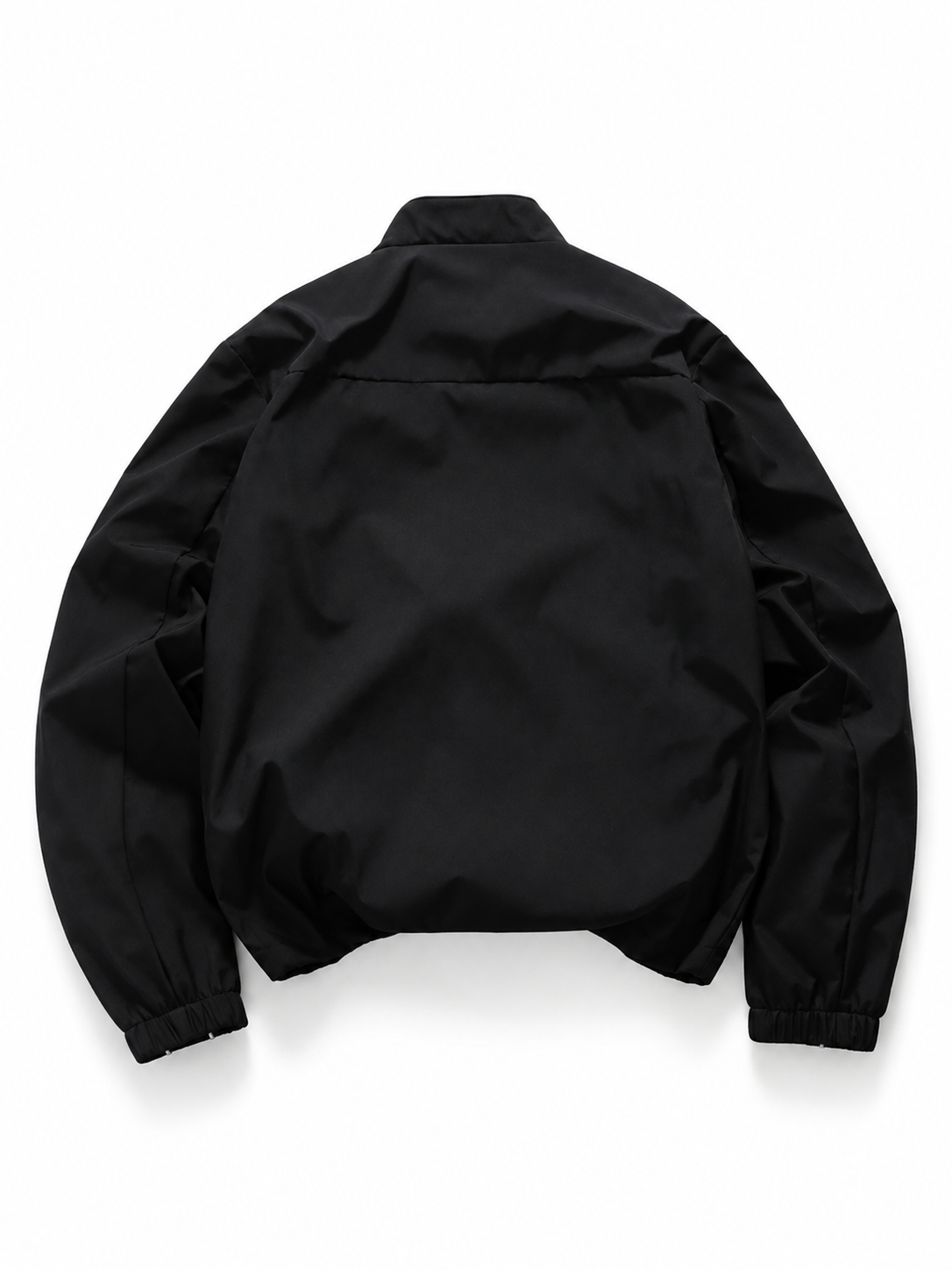 Men's Black Zip Up Track Jacket Stand Collar For Winters Non stretch
