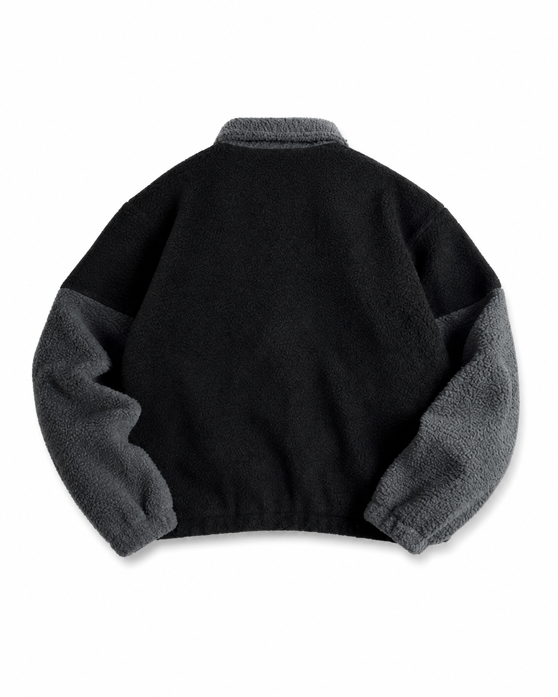 Men's Black Yellow White Sherpa Fleece Warm Jacket With Contrast Sleeves For Winters