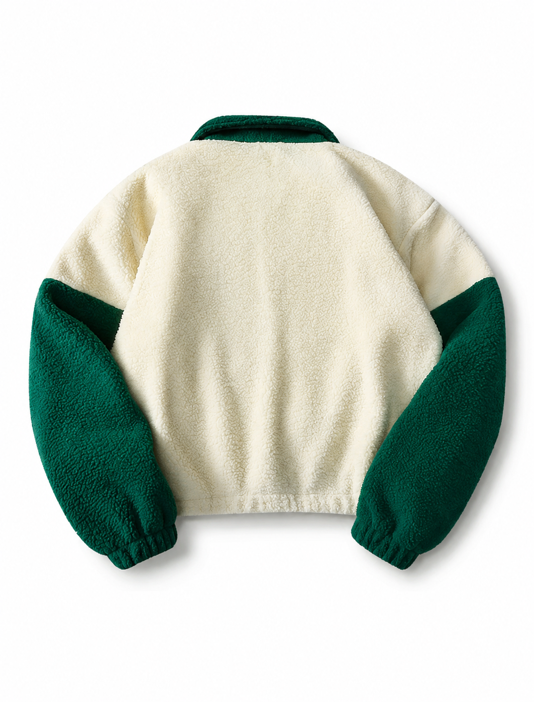 Men's Black Yellow White Sherpa Fleece Warm Jacket With Contrast Sleeves For Winters