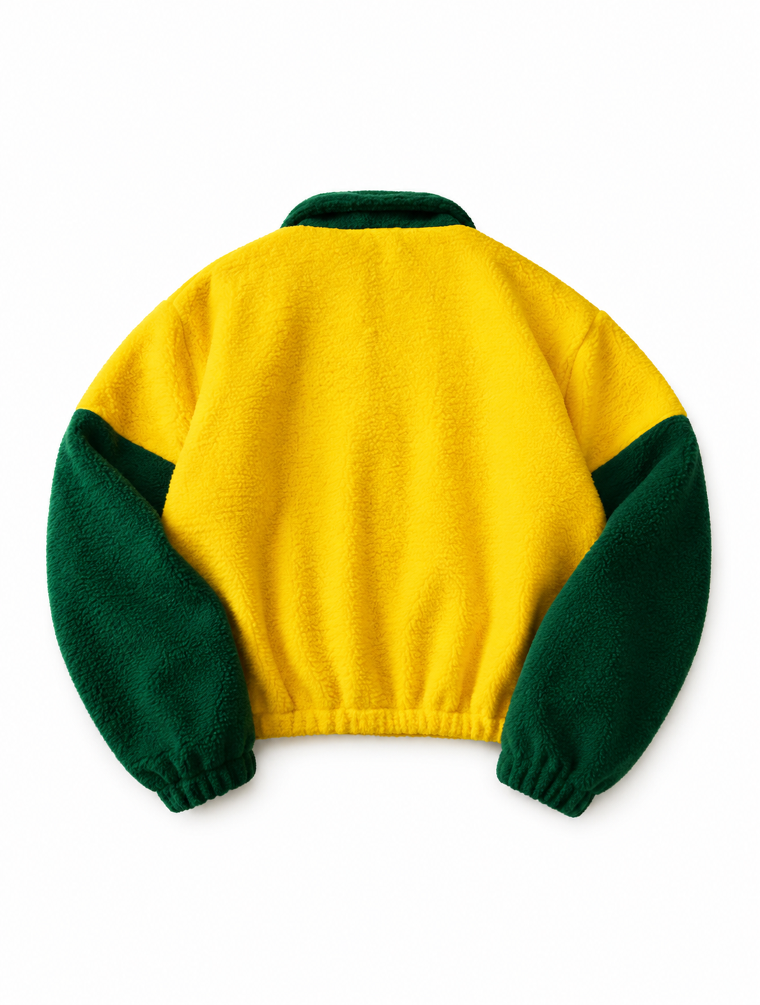 Men's Black Yellow White Sherpa Fleece Warm Jacket With Contrast Sleeves For Winters