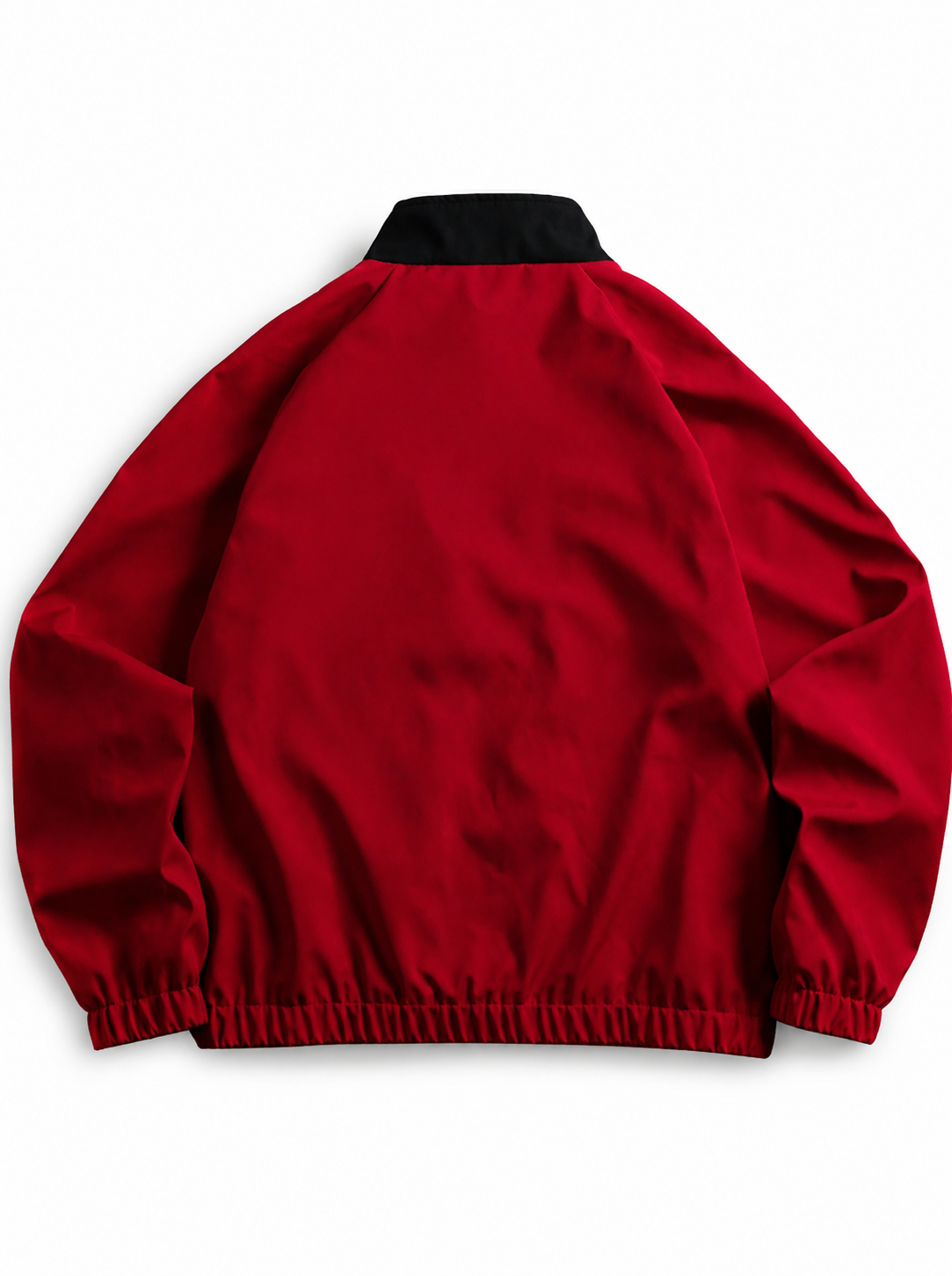 Men's Red And Black Biker Lightweight Zipper Jacket With Graphic Print