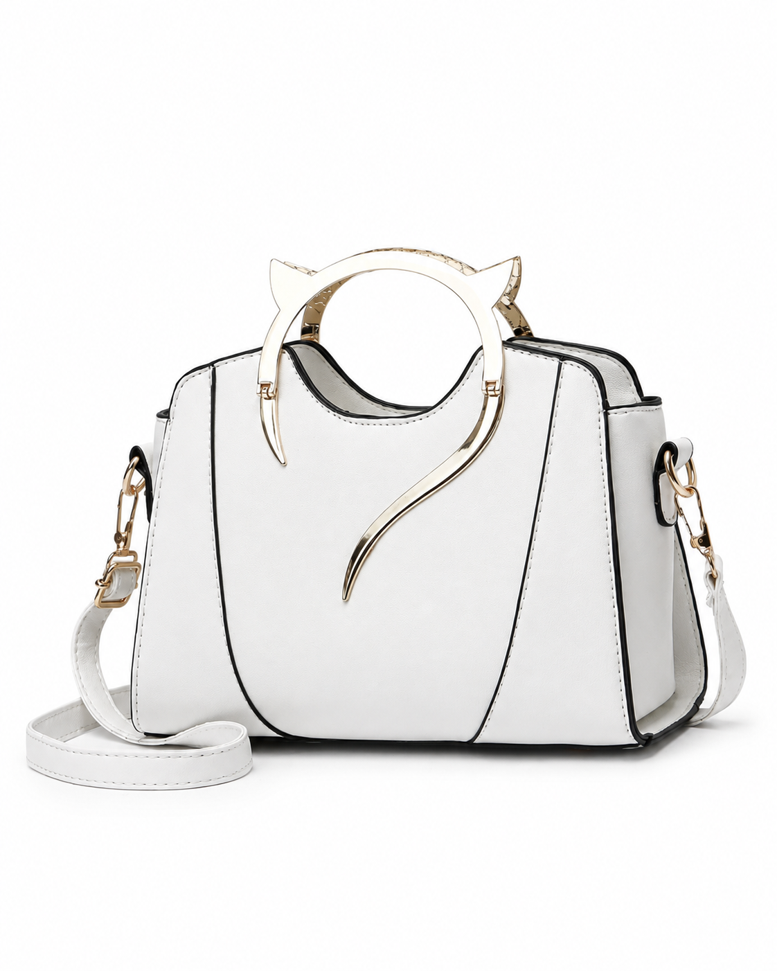 Elegant SageTop Handle Satchel Bag for Women Faux Leather Crossbody Handbag with Gold Accent