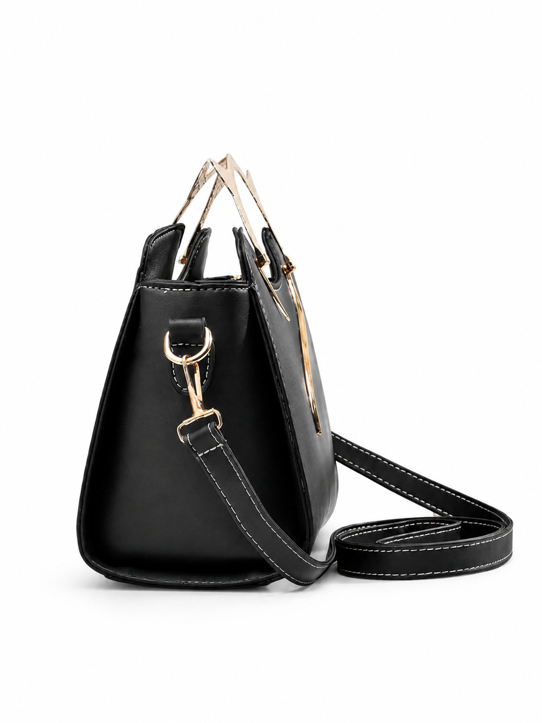 Elegant SageTop Handle Satchel Bag for Women Faux Leather Crossbody Handbag with Gold Accent