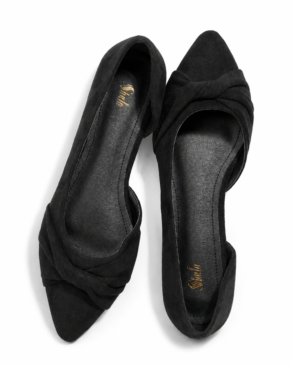 Women's Black Pointed Toe Ballet Flats  Comfortable SlipOn Casual Dress Shoes
