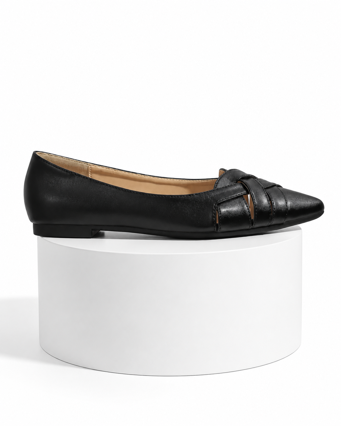 Women's Brown Pointed Toe Slingback Flats Elegant Bow Detail Low Heel Shoes