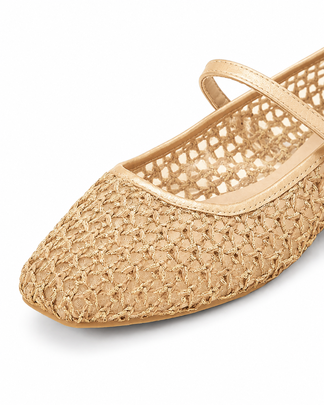 Women's Beige Lace Mary Jane Flats Elegant Buckle Strap Comfortable Shoes