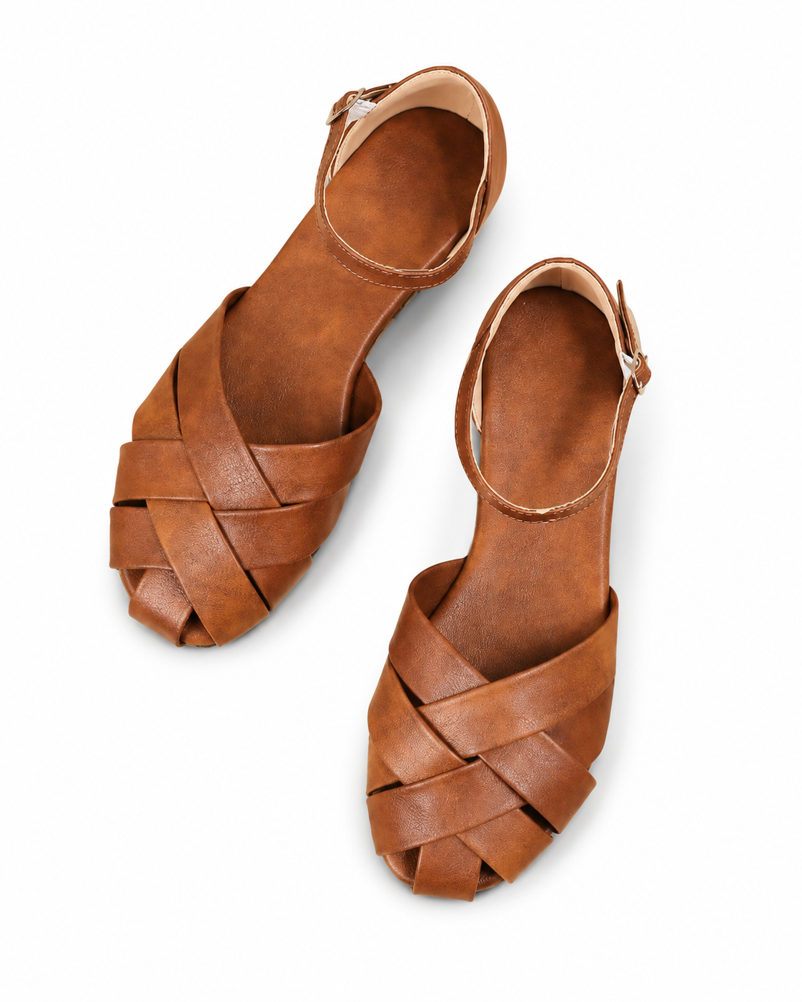 Women's Black Criss Cross Flat Sandals Adjustable Ankle Strap Casual Summer Shoes