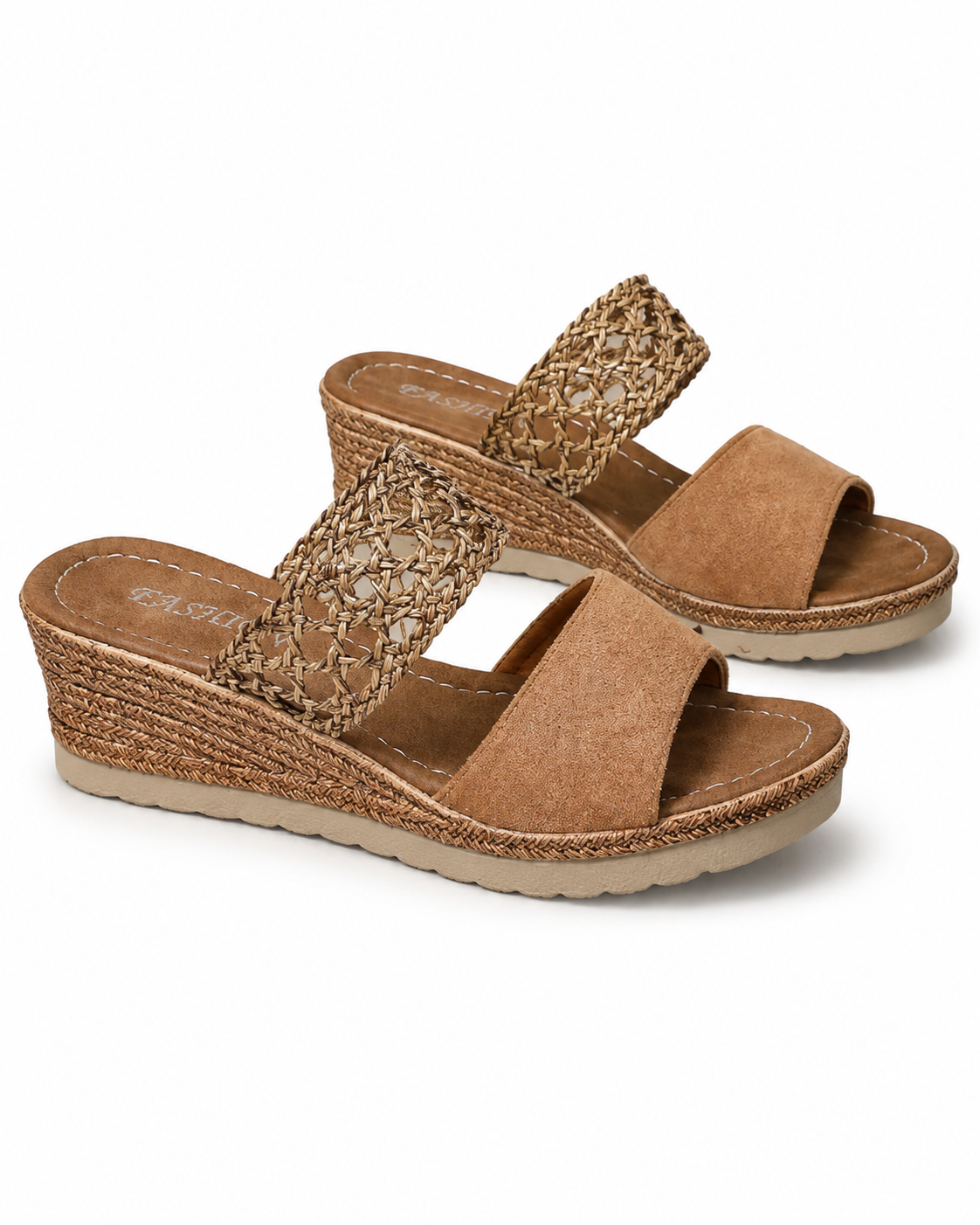 Women’s Woven Platform Slide Sandals Casual Summer Comfort