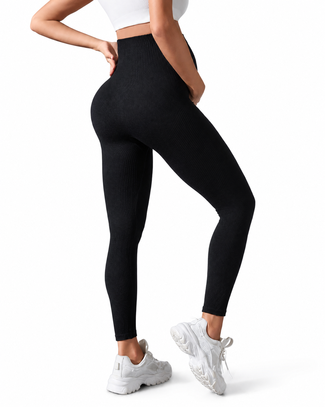 Women's Navy Blue Maternity Leggings with High Waist Stretch Design Comfortable Casual Wear