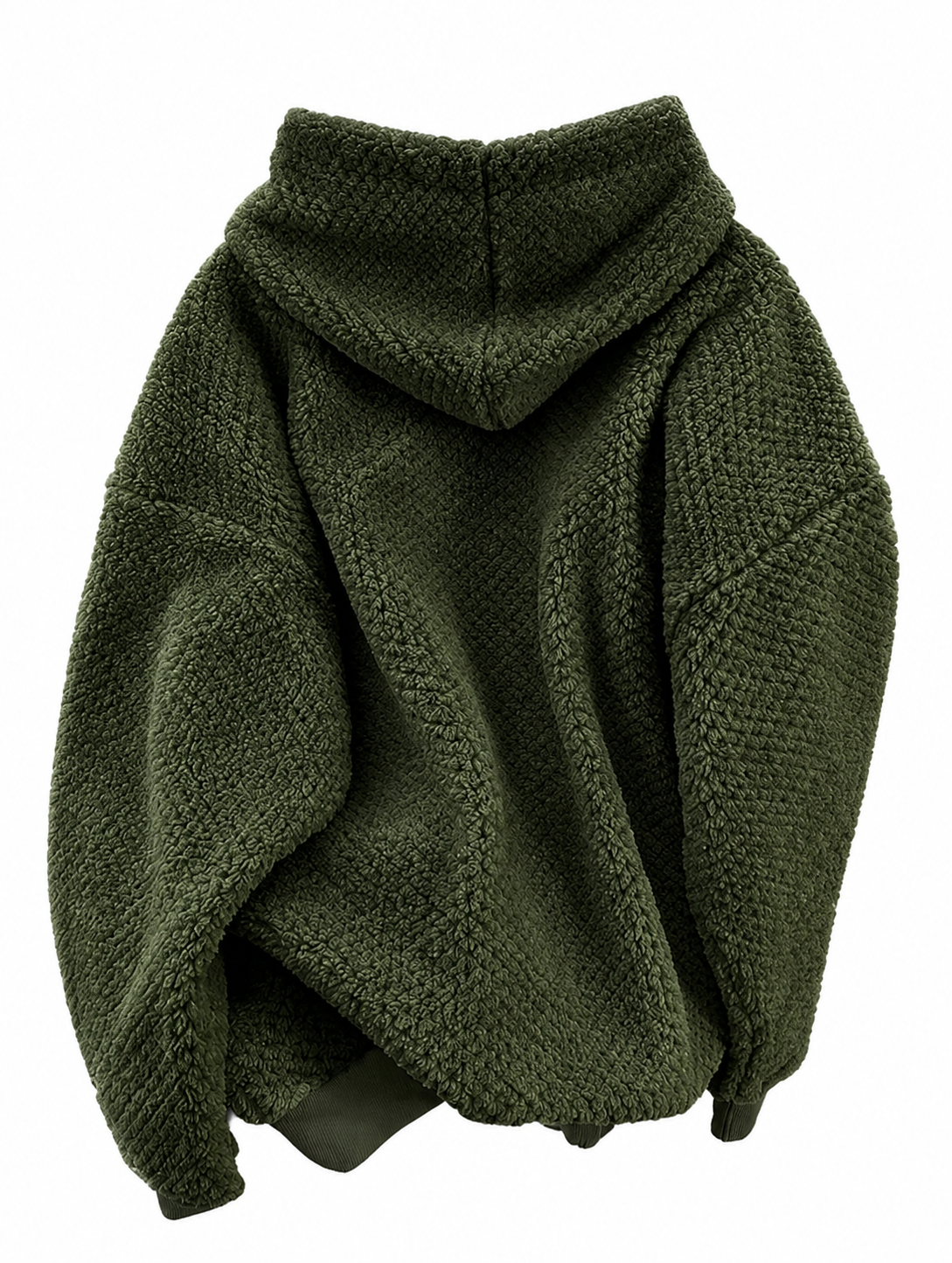 Women’s Brown Sherpa Fleece Pullover Hoodie With Drawstring Everyday Use