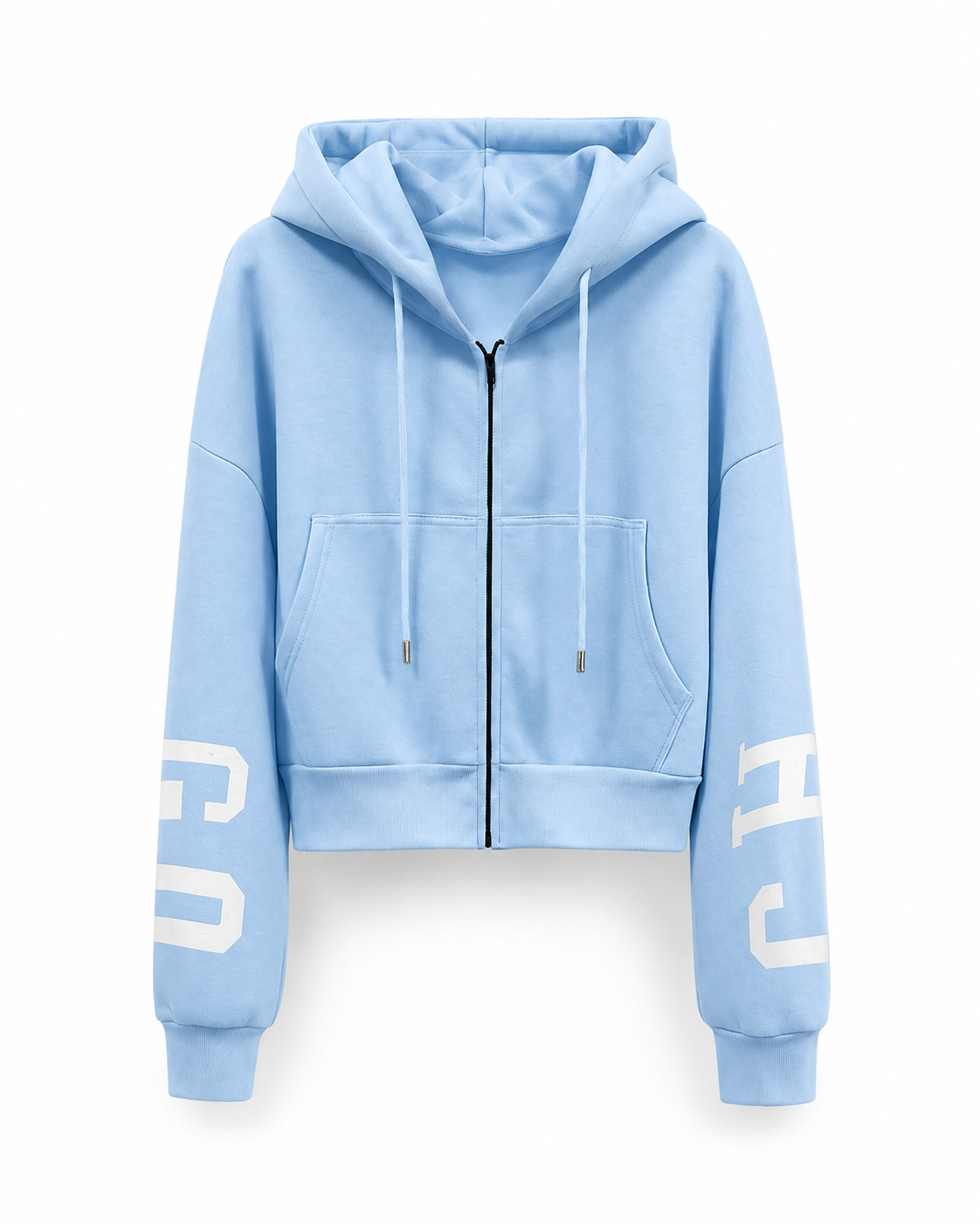 Women’s Warm Pink Blue Zip Up Hoodie With Hood And Front Pockets Everyday & Outings
