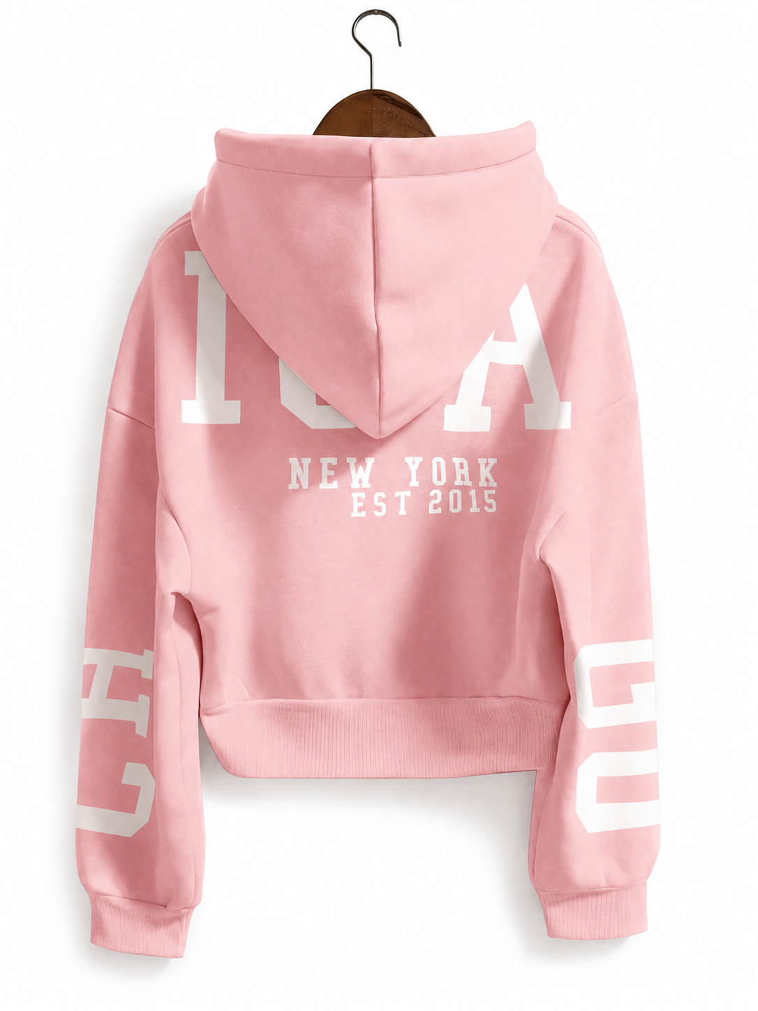 Women’s Warm Pink Blue Zip Up Hoodie With Hood And Front Pockets Everyday & Outings