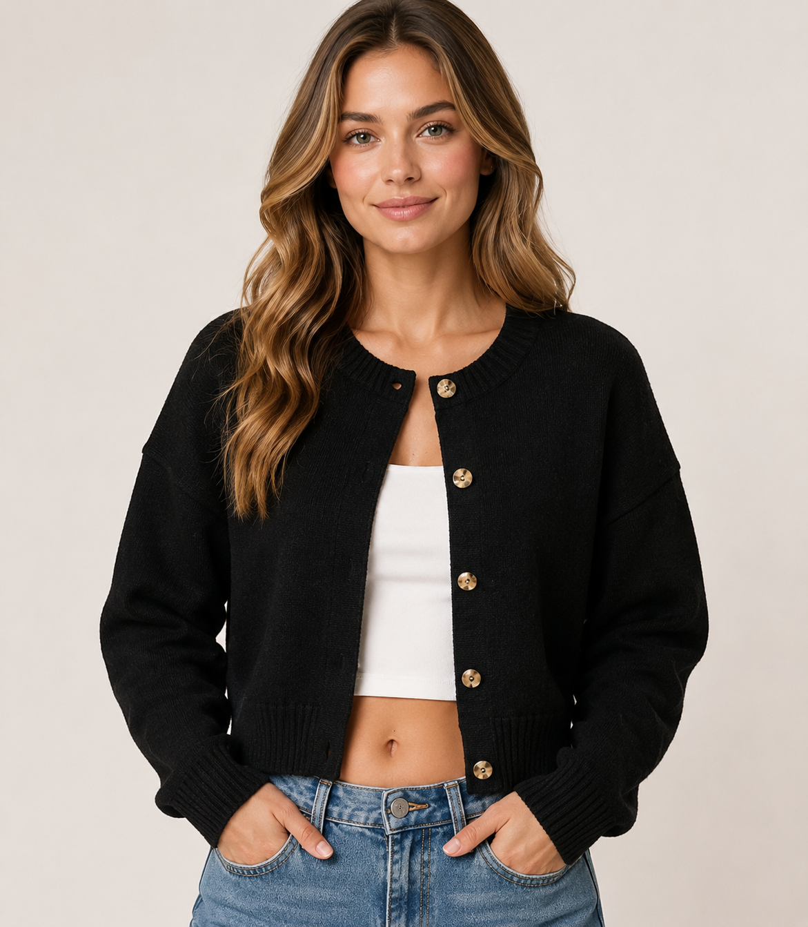 Women's Soft Knit Button Cardigan Long Sleeve Relaxed Fit Warm Sweater Jacket