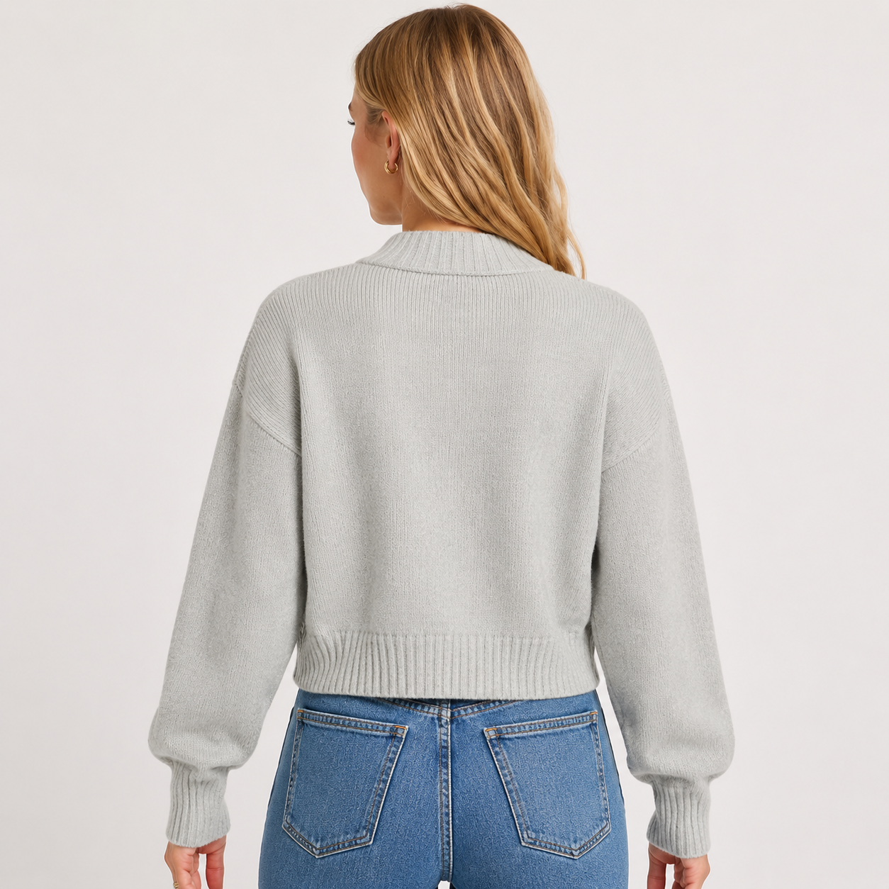 Women's Zip-Up Knit Cardigan Casual Long Sleeve Lightweight Sweater Jacket