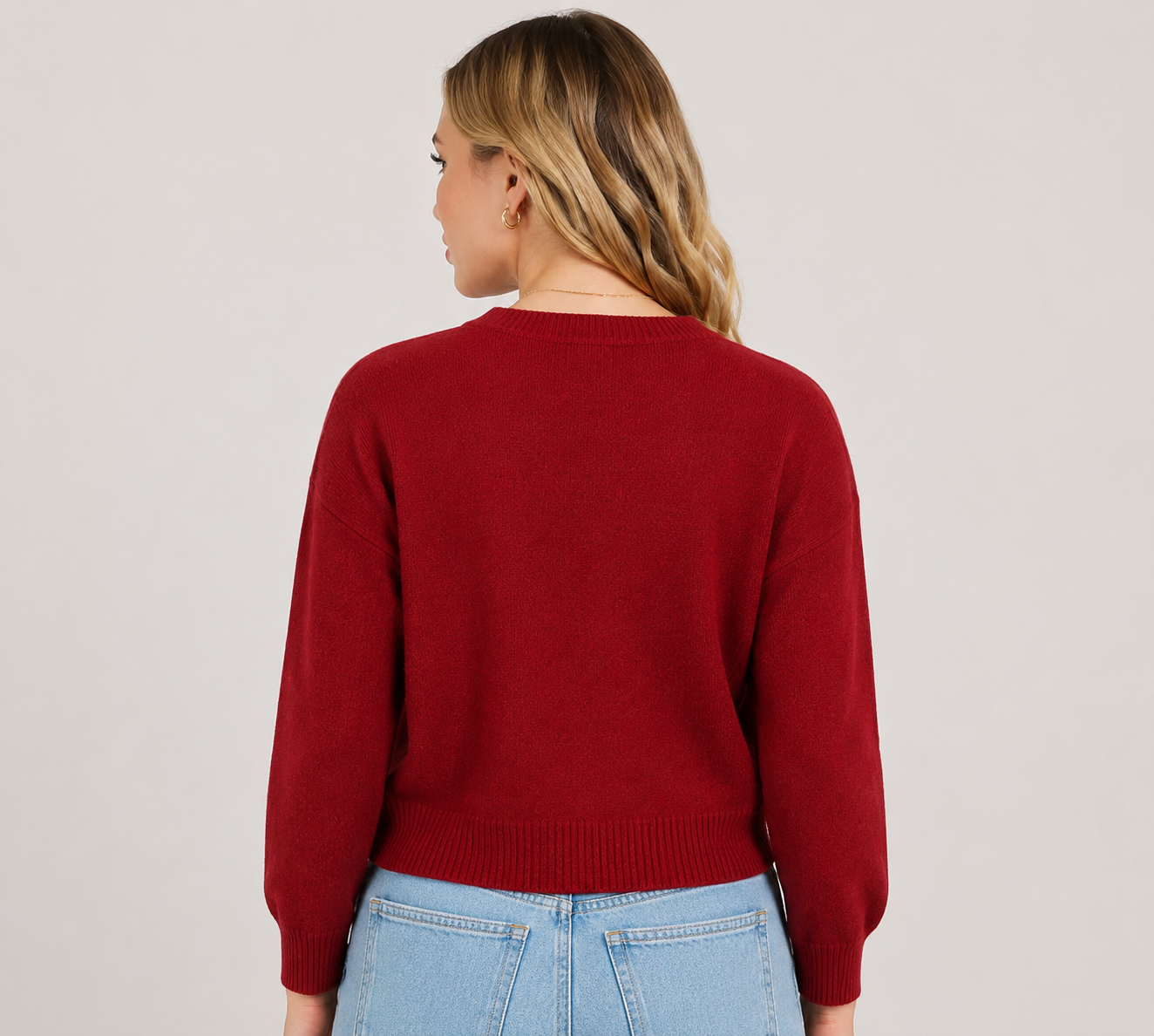 Women's Elegant Knitted Button Cardigan Jumper – Soft Long Sleeve Casual Knit Sweater