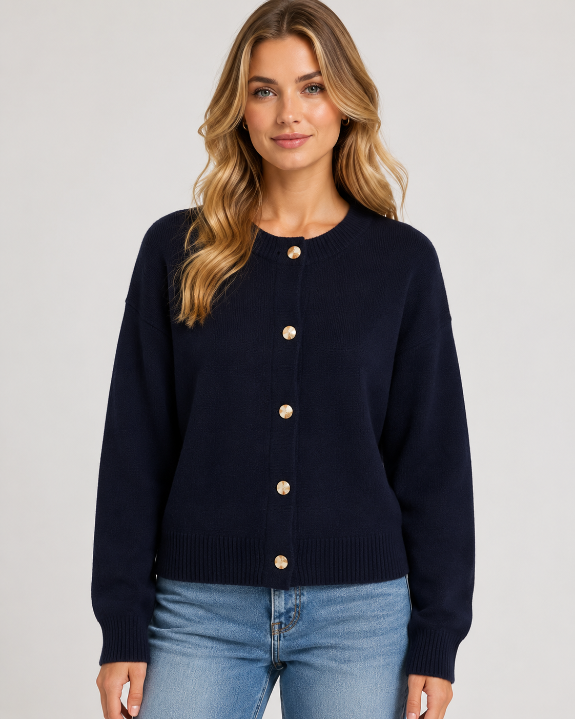 Women's Button Front Knit Cardigan  Soft Long Sleeve Relaxed Fit Autumn Winter Sweater