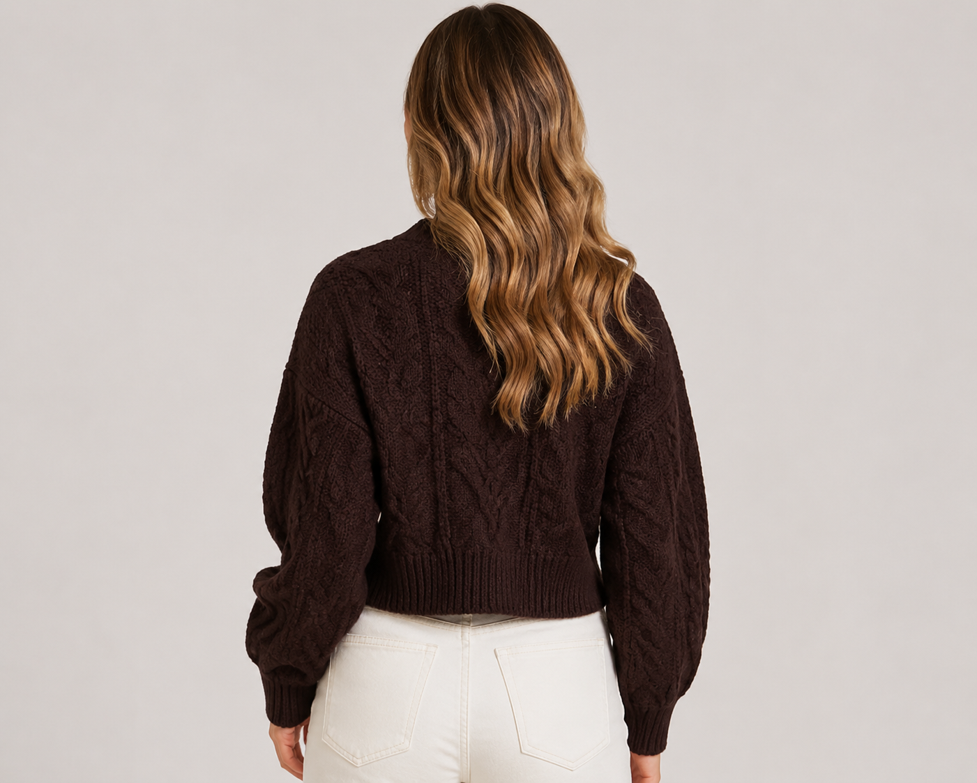 Women's Cable Knit Zip Up Cardigan Long Sleeve Ribbed Knit Sweater Jacket for Autumn & Winter